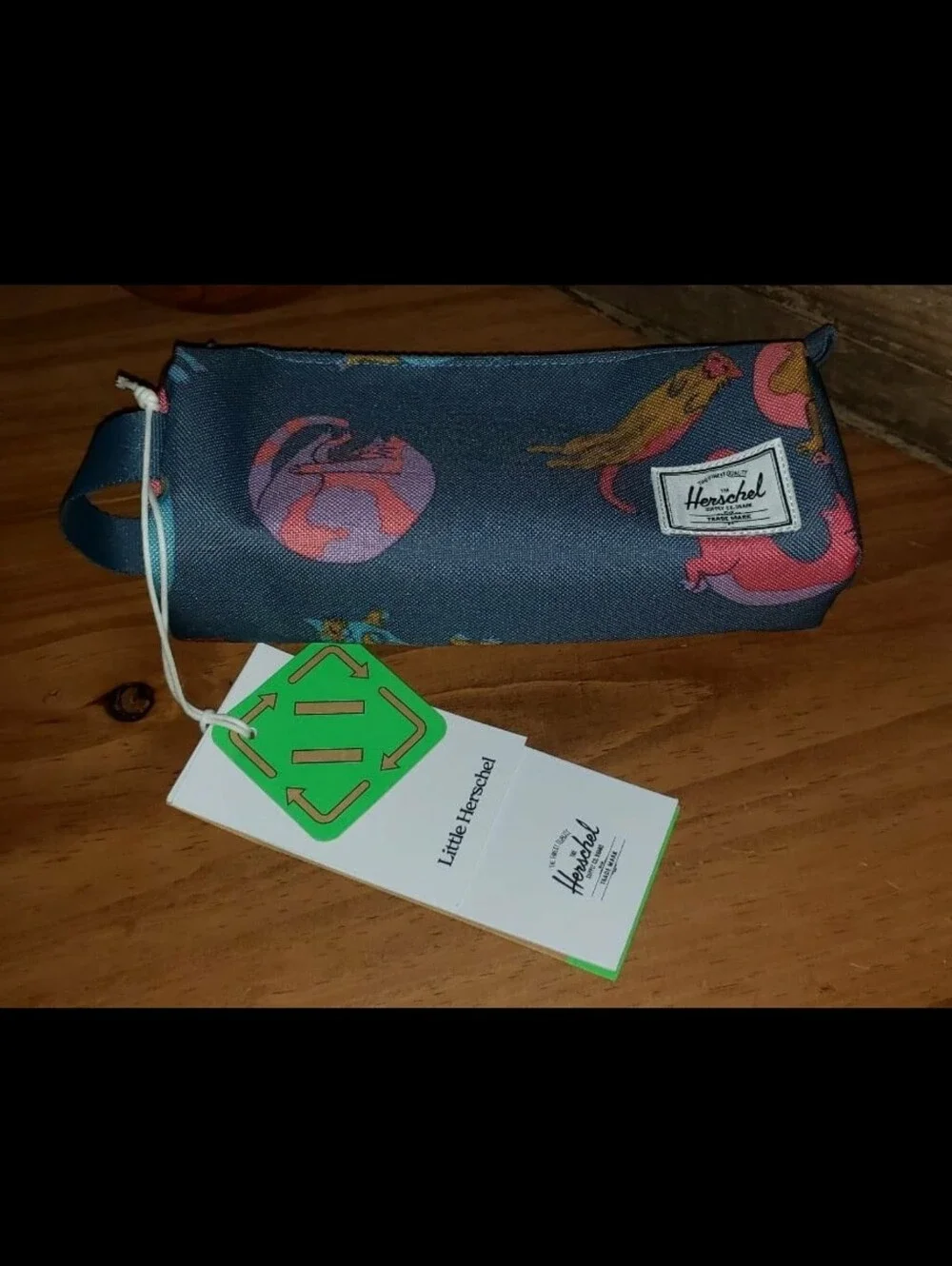 Herschel Dusty Blue Lazy Cat Settlement Pencil Case Little Herschel